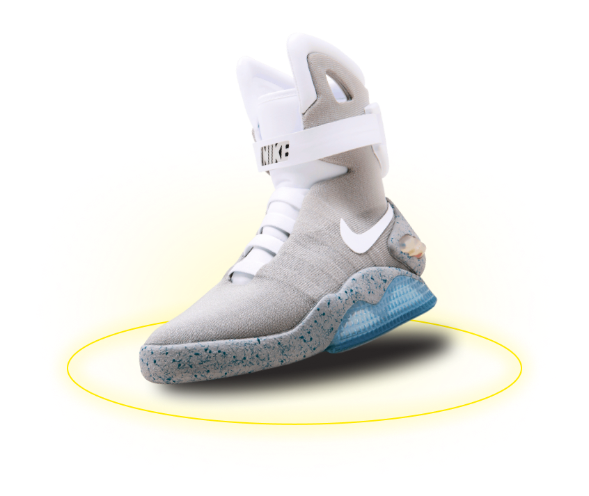 Кроссовок Nike Air Mag с жёлтым кольцом под подошвой